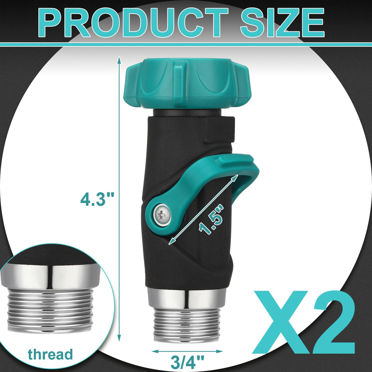 Chunful three-quarter-inch metal thread valve delivers secure, leak-free hose connections.