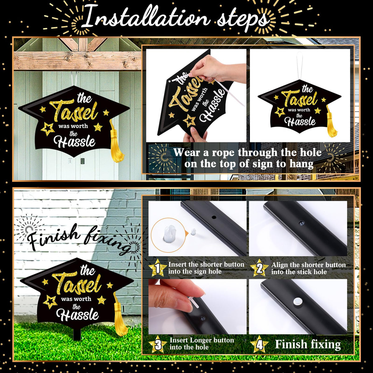Chunful plastic yard sign stakes for sturdy ground display