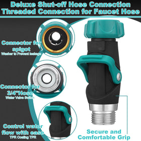 Chunful valve installed between faucet and hose for targeted watering.