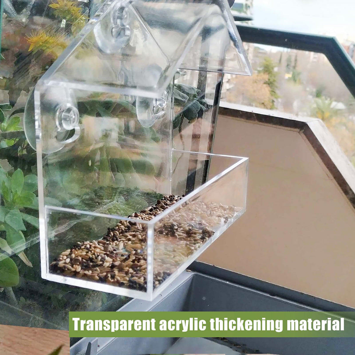 Chunhai Clear Window Feeder drainage holes allow cleaner, drier feeding space.