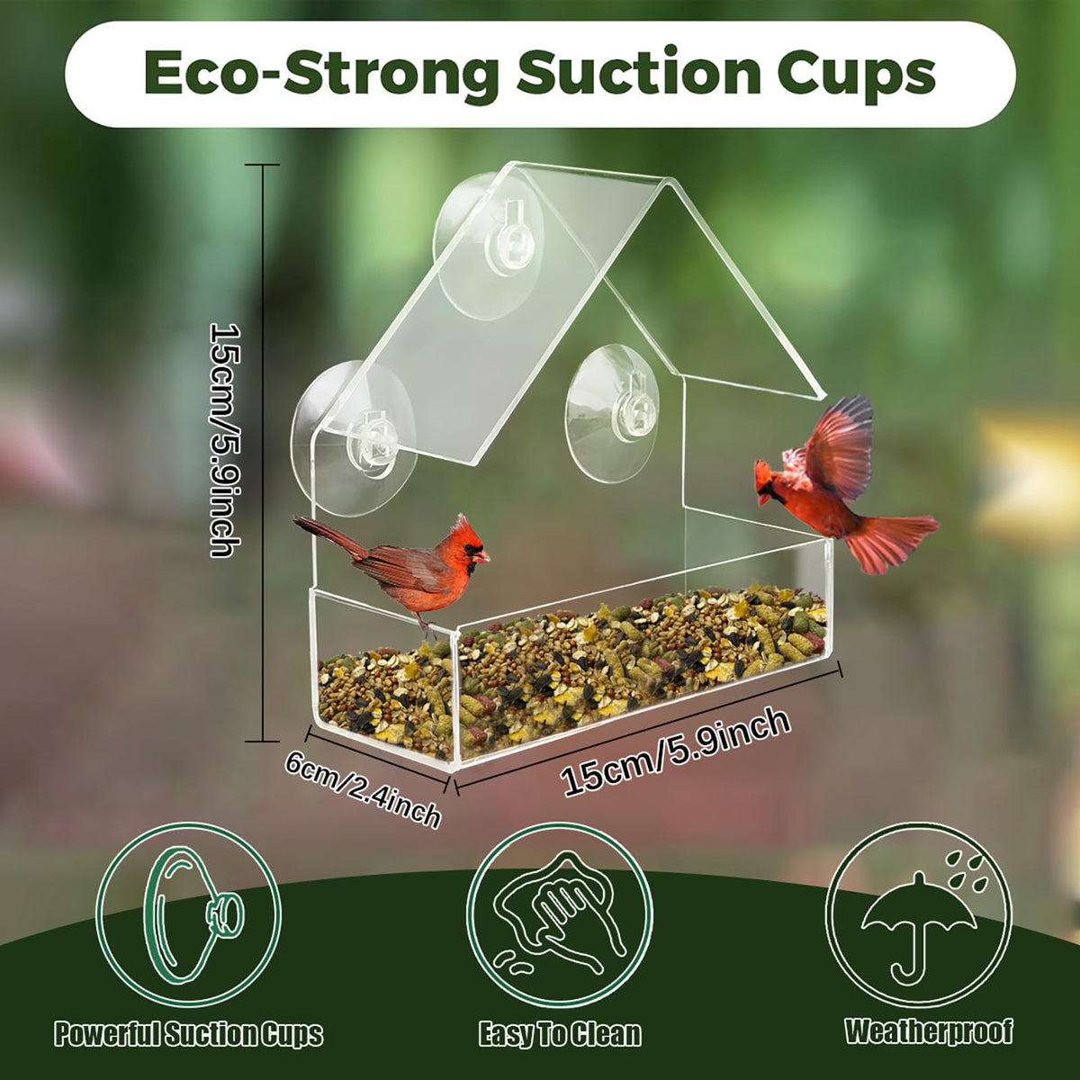 Chunhai Clear Window Feeder side view emphasizes slim profile and window integration.