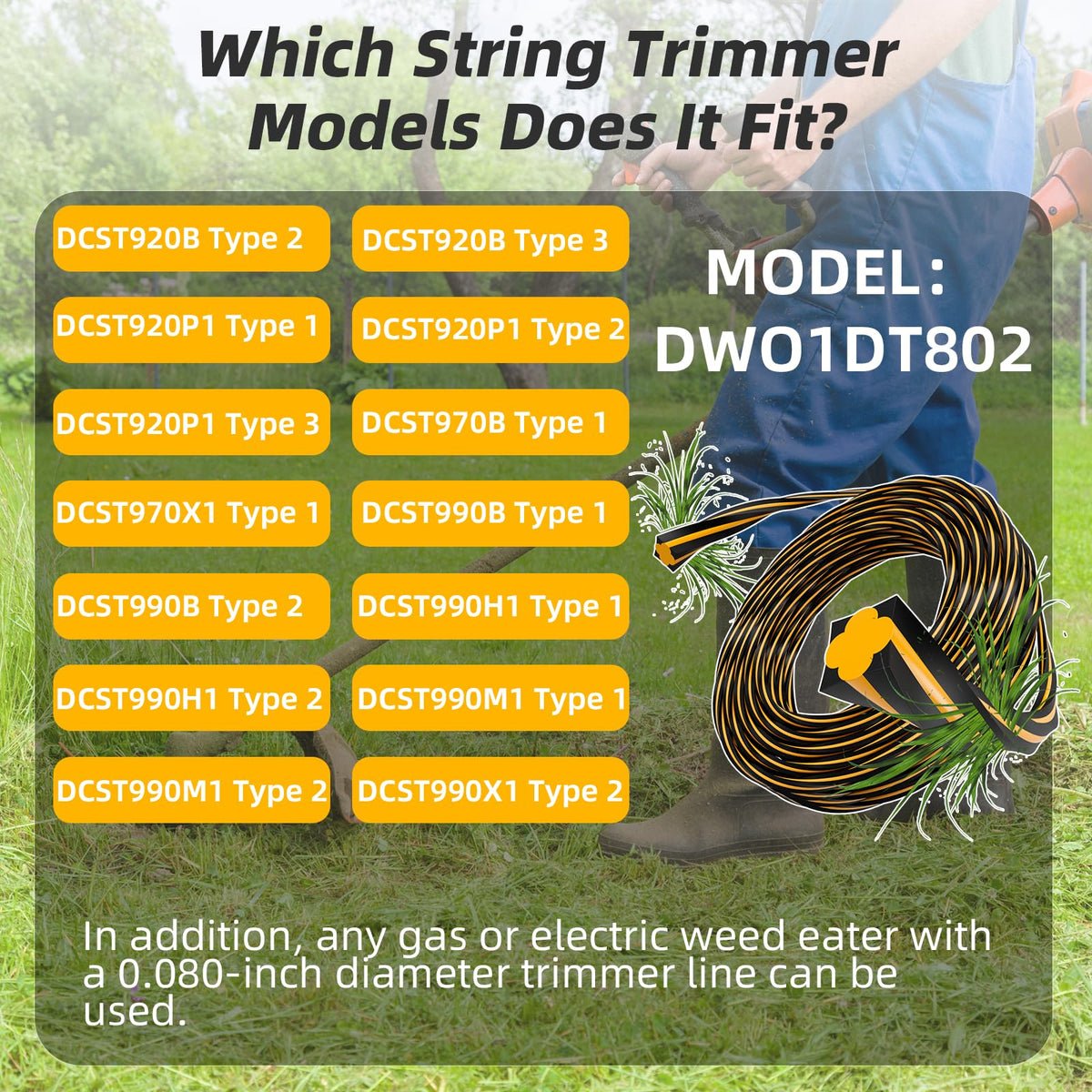 Chway 0.080-inch square twisted line close-up, durable performance.