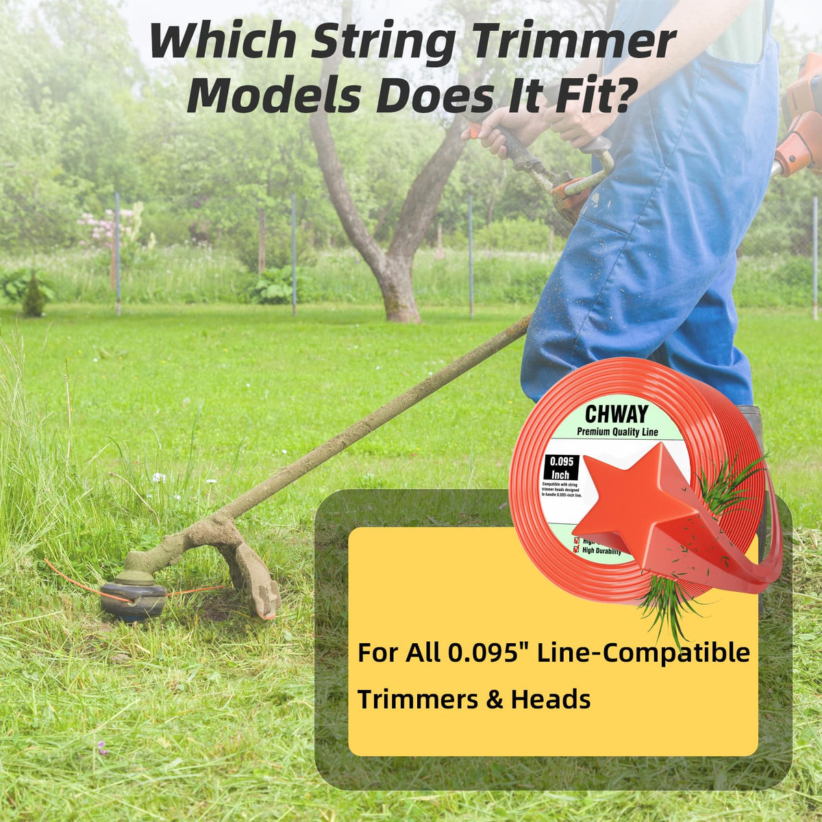Chway 095 line compatible with most gas and electric trimmers