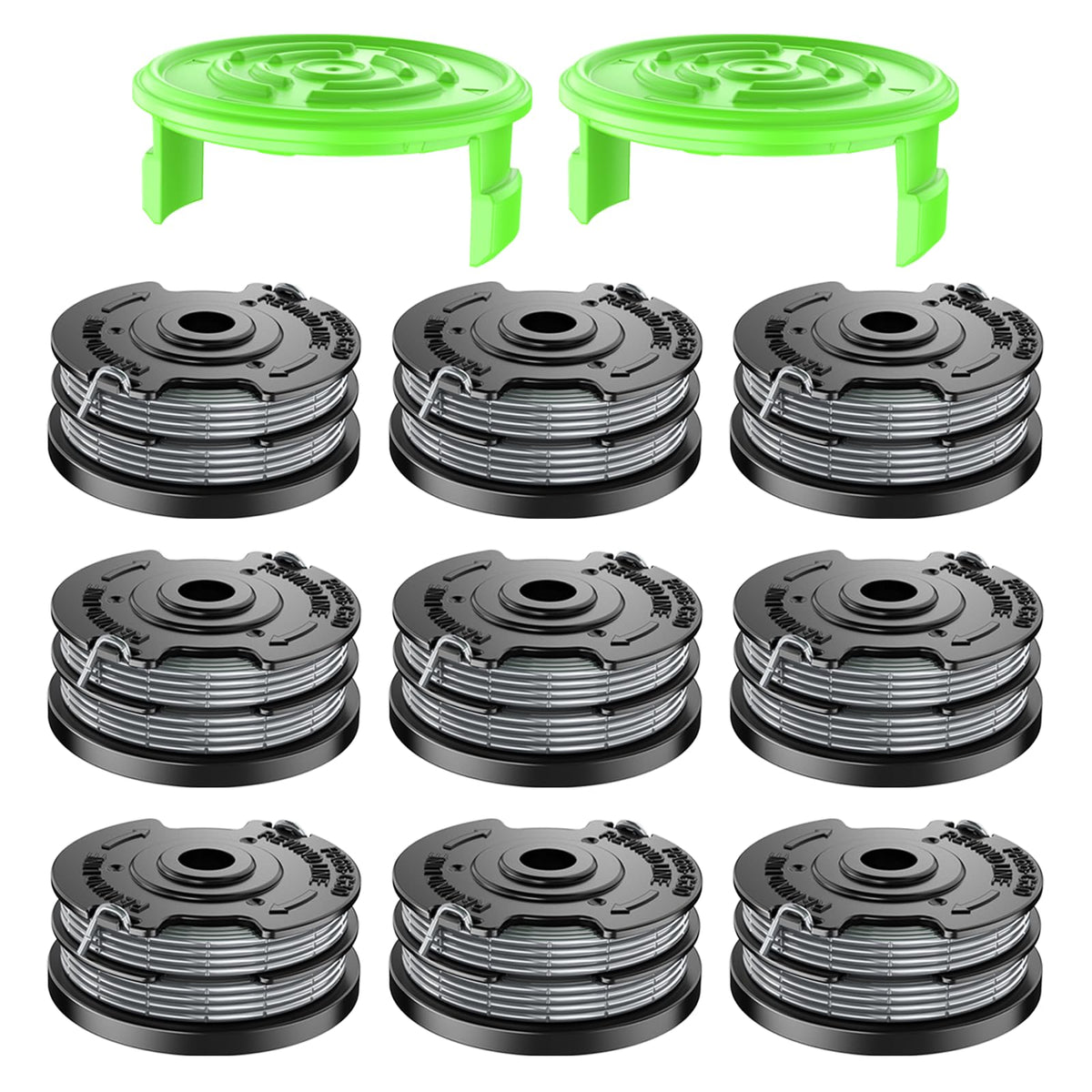 Chway 11-pcs dual-line spools package for quick replacements and smoother trimming