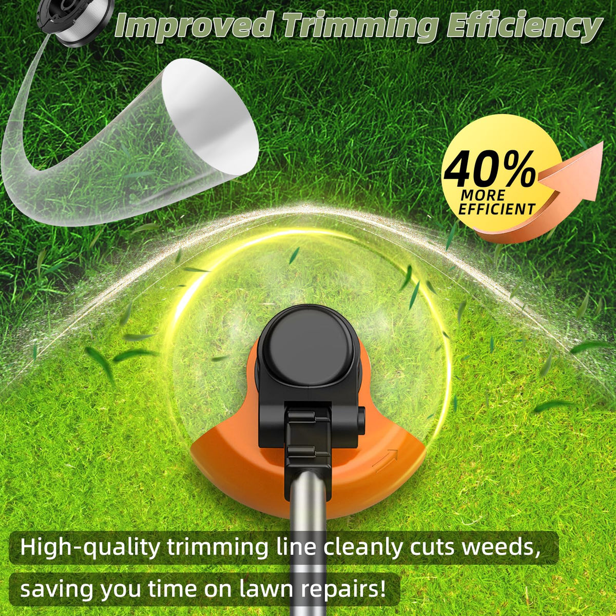 Chway 110 lb tensile strength string handles high-speed trimming