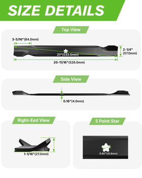 Chway 5-point star center hole on a 21-inch blade for proper fit