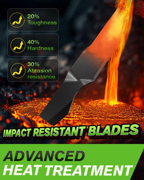 Chway blade increases bagging capacity and reduces clogging during mowing.