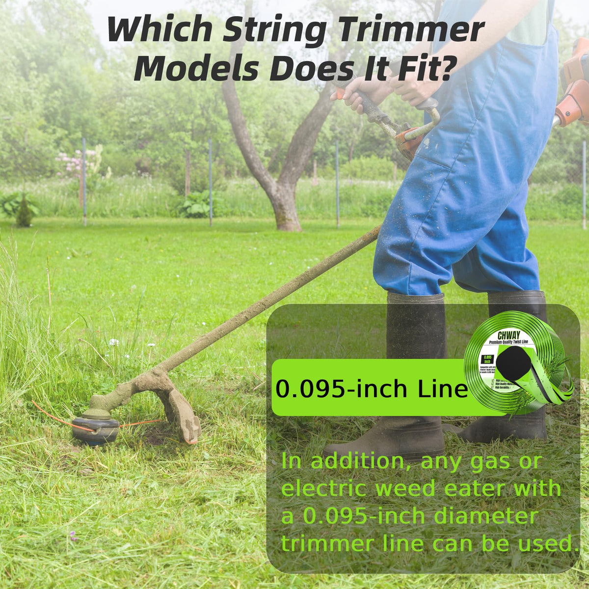 Chway compatibility with gas and electric trimmers for broad tool use.