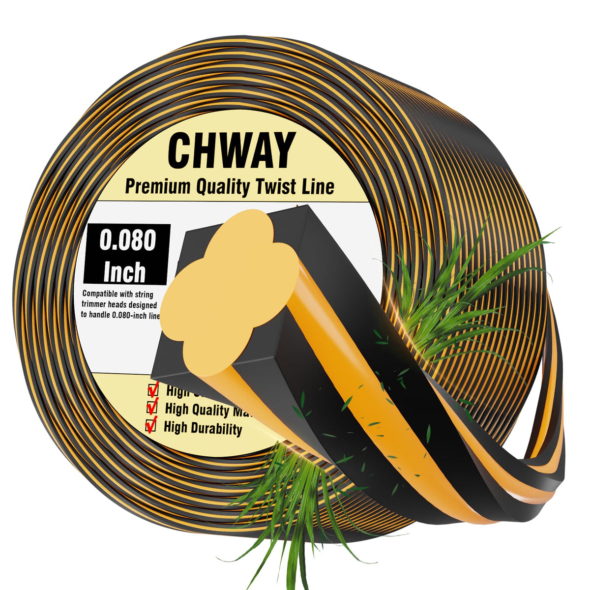 Chway DWO1DT802 replacement line for DeWalt trimmers; 0.08 inch square twisted design.