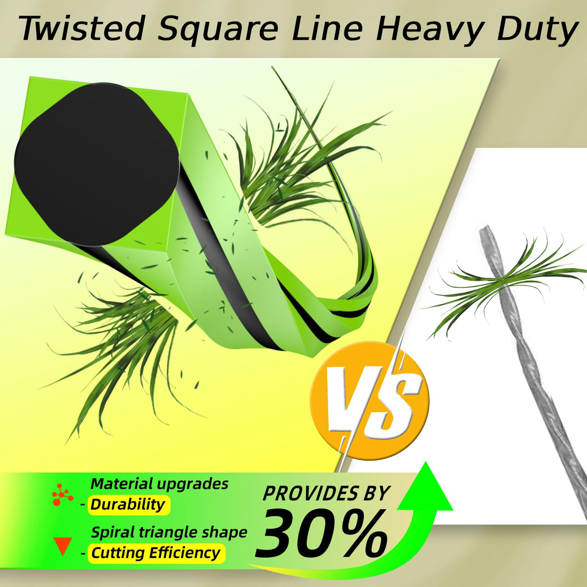 Chway heavy-duty polymer trimmer line resists breakage against rocks and dense brush.