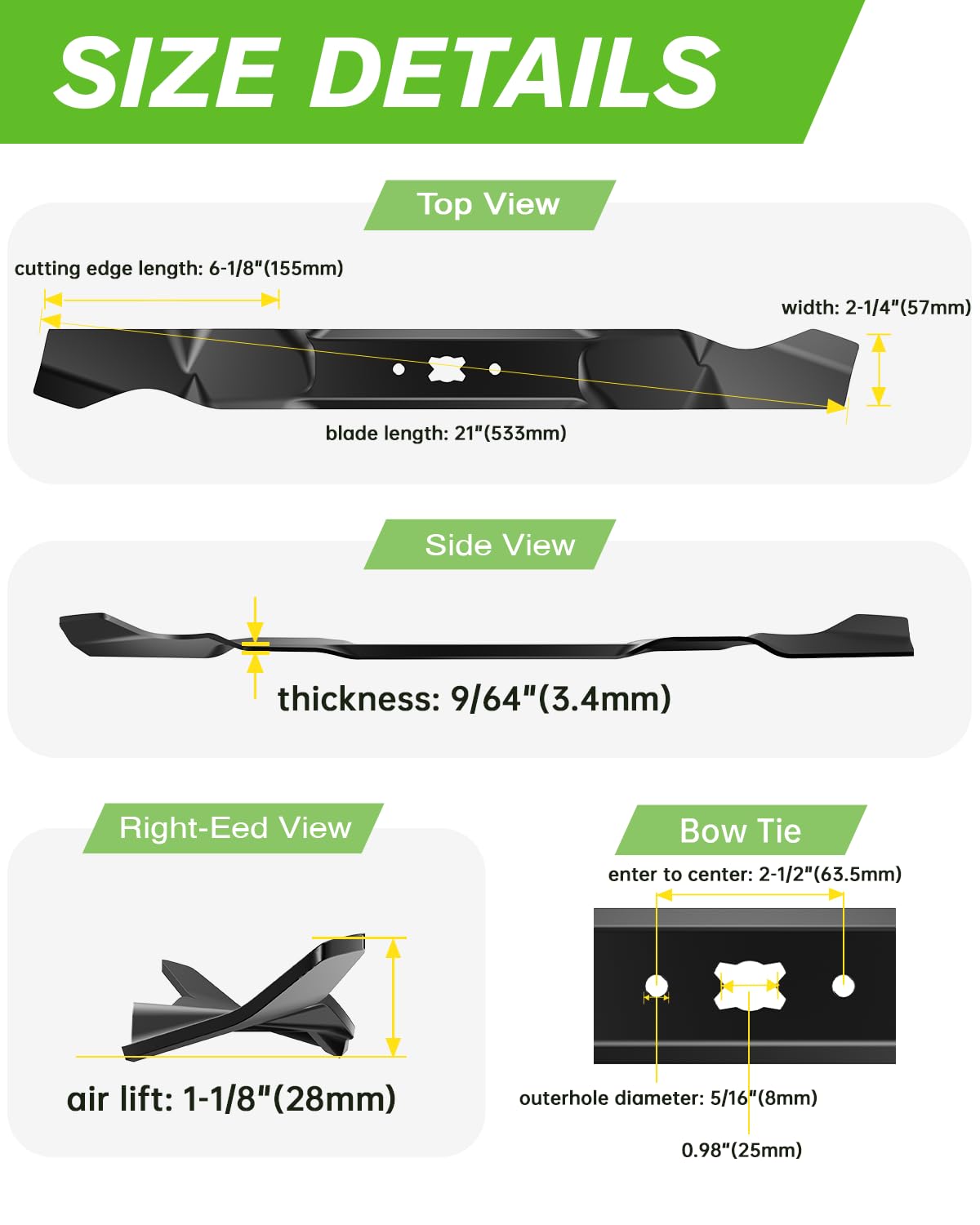 Chway blade uses high-strength steel heat-treated for durability.