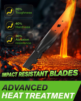 High-strength steel blade, heat-treated for durability