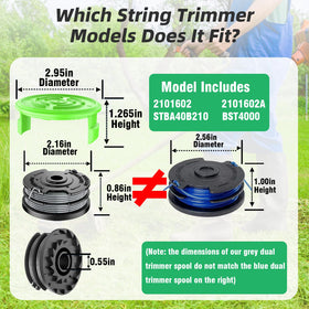 Chway 2900719 spool set compatible with Greenworks 40V for smooth operation