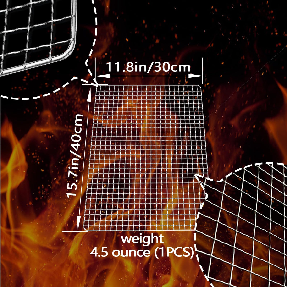 ciAmore disposable grill net on grill demonstrates easy cleanup and mess-free outdoor grilling