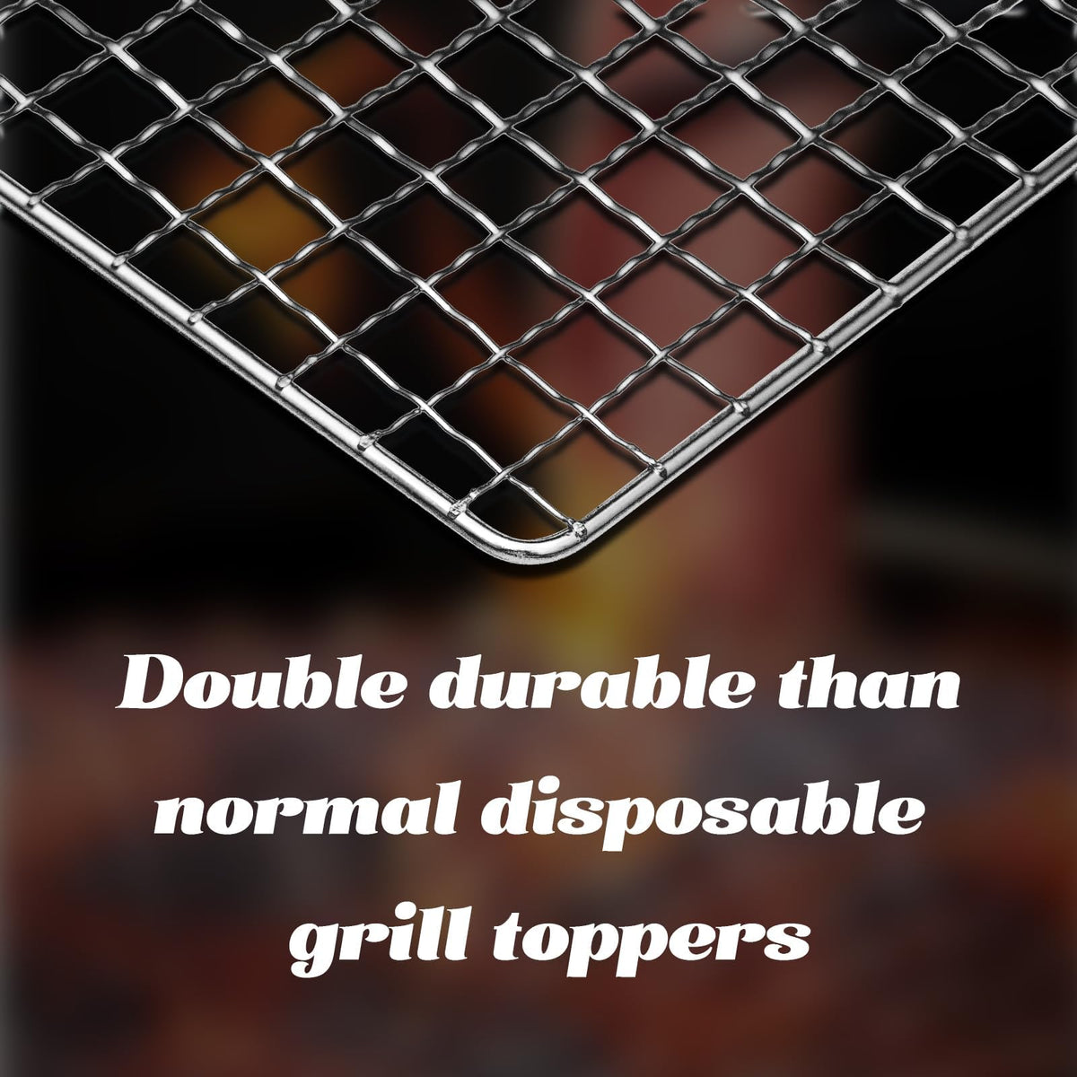 ciAmore grill net closeup grid highlights even heat distribution for steady searing