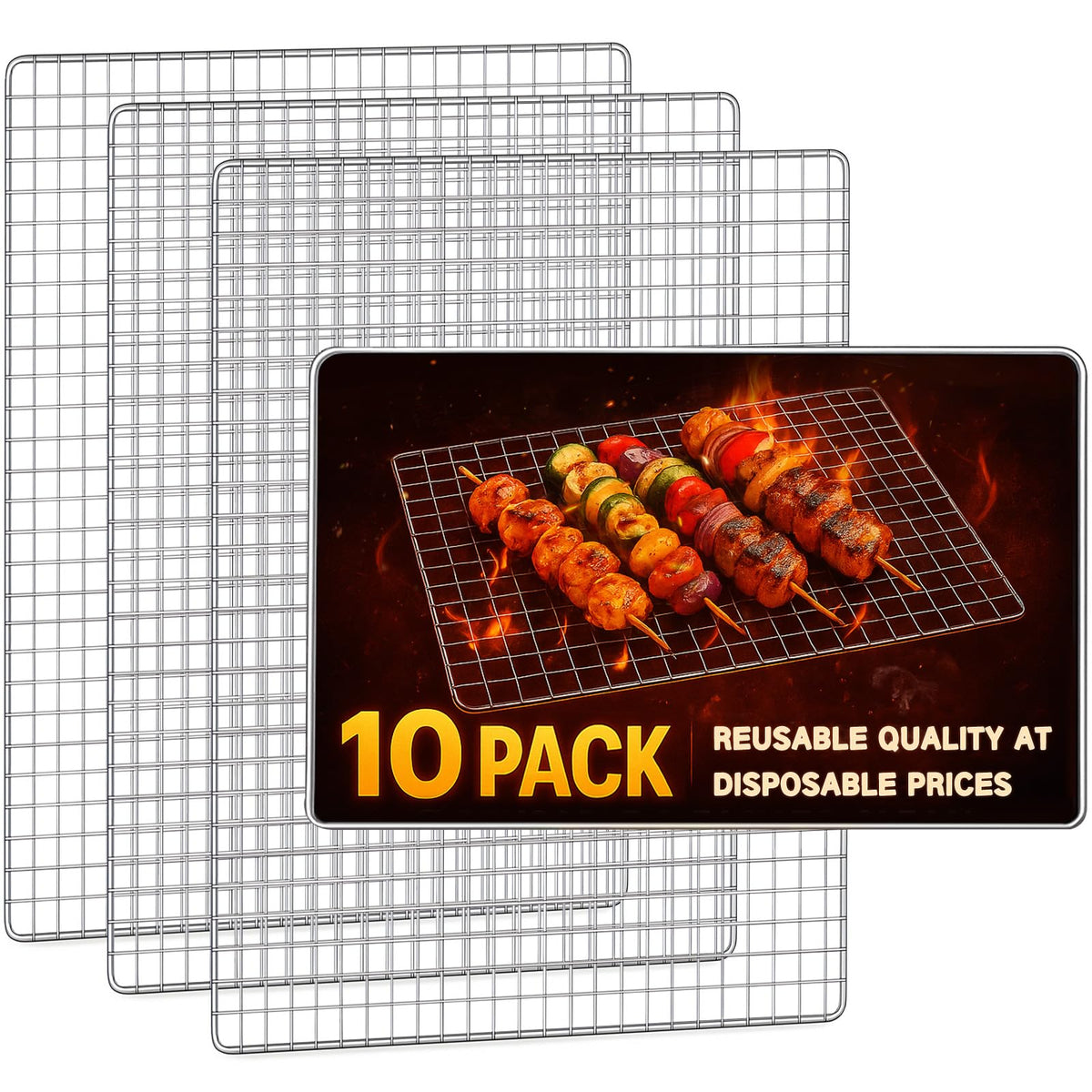 ciAmore grill topper packaging shows ready-to-use disposable grill net for quick outdoor cooking