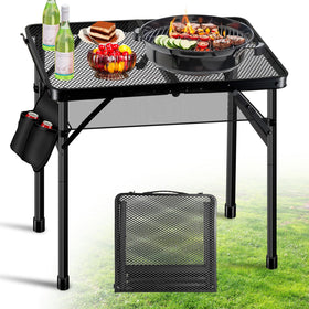 Ciavca upgraded folding grill table with aluminum frame for durable outdoor prep
