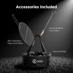 Ciays smokeless-firepit steel-carry-handles simplify transport to campsites and lawns.