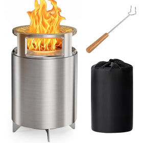 Ciays smokeless firepit with stand providing outdoor warmth and cozy ambiance.