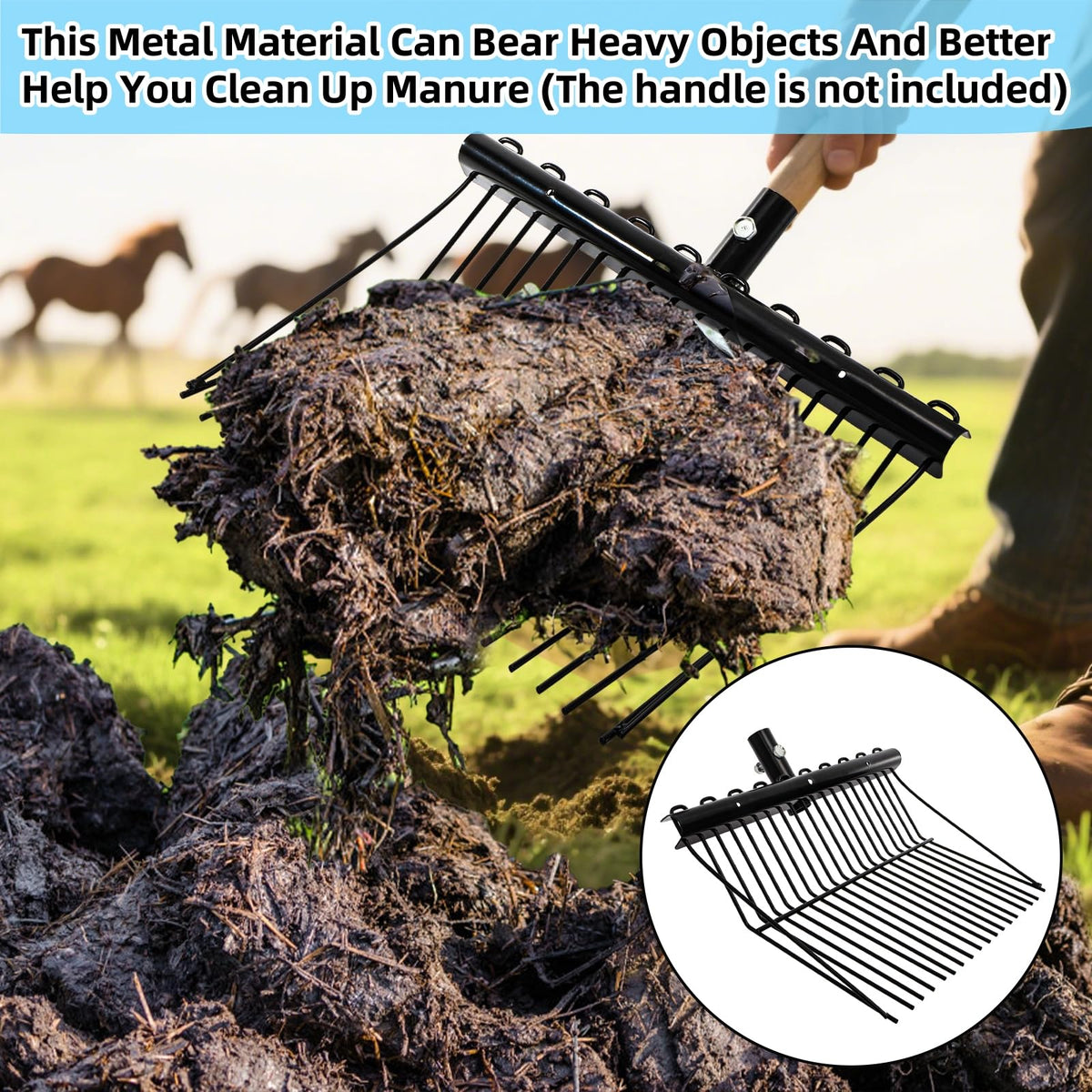 Cididu manure fork with 18 teeth for fast collection
