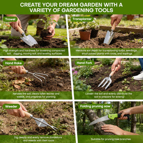 ciemon garden hand fork with ergonomic handle for weeding and loosening soil