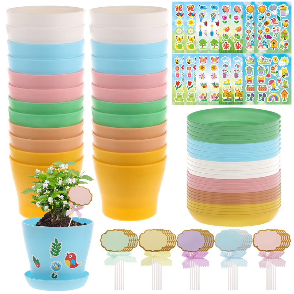 CIEOVO garden pot kit full set with tray for classroom projects