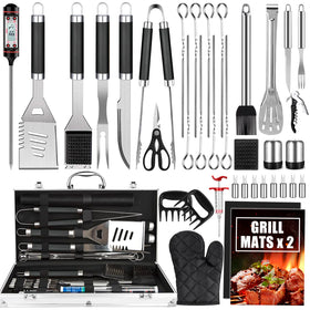 Cifaisi BBQ tools with aluminum case for portable grilling.