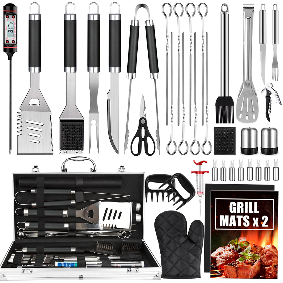 Cifaisi BBQ tools with aluminum case for portable grilling.