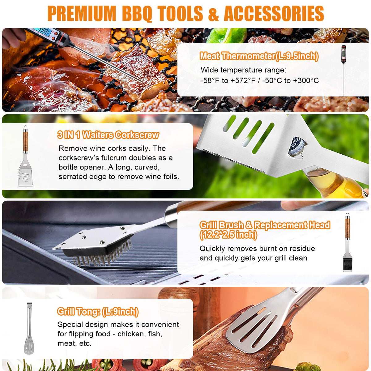 Cifaisi grill mats prevent sticking for delicate meats