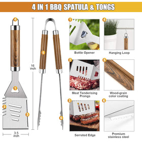 Cifaisi long-handle grill tools reaching hard-to-reach areas