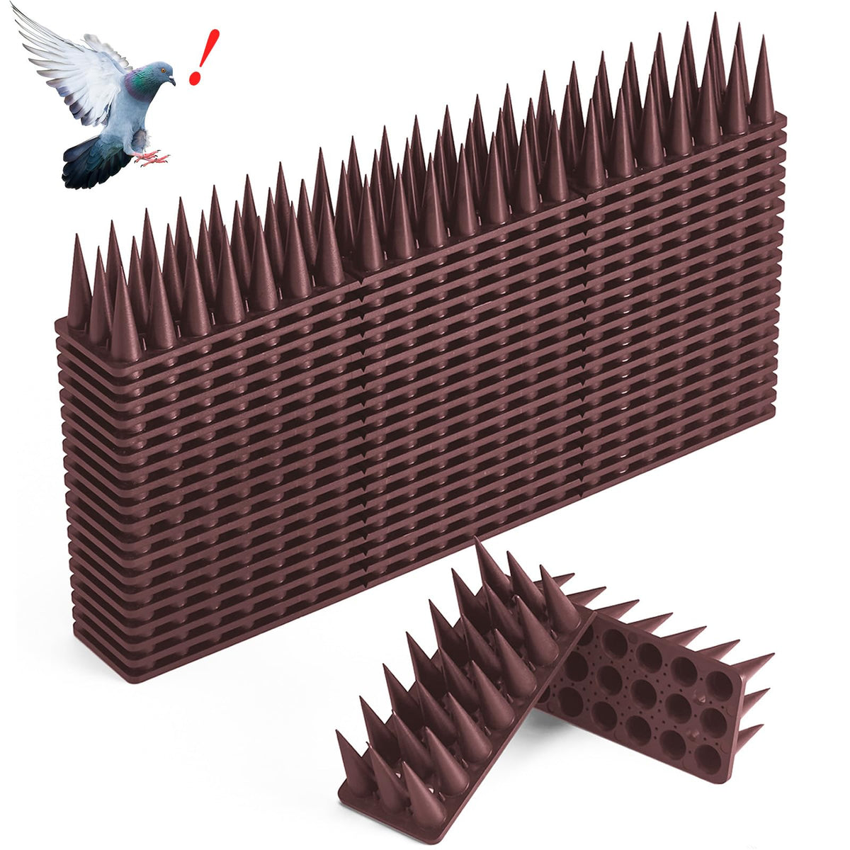 CIIC bird spikes outdoor deterrent setup protects fences from birds