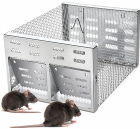 Cijoaui humane rodent trap with dual doors for safe entry and containment.
