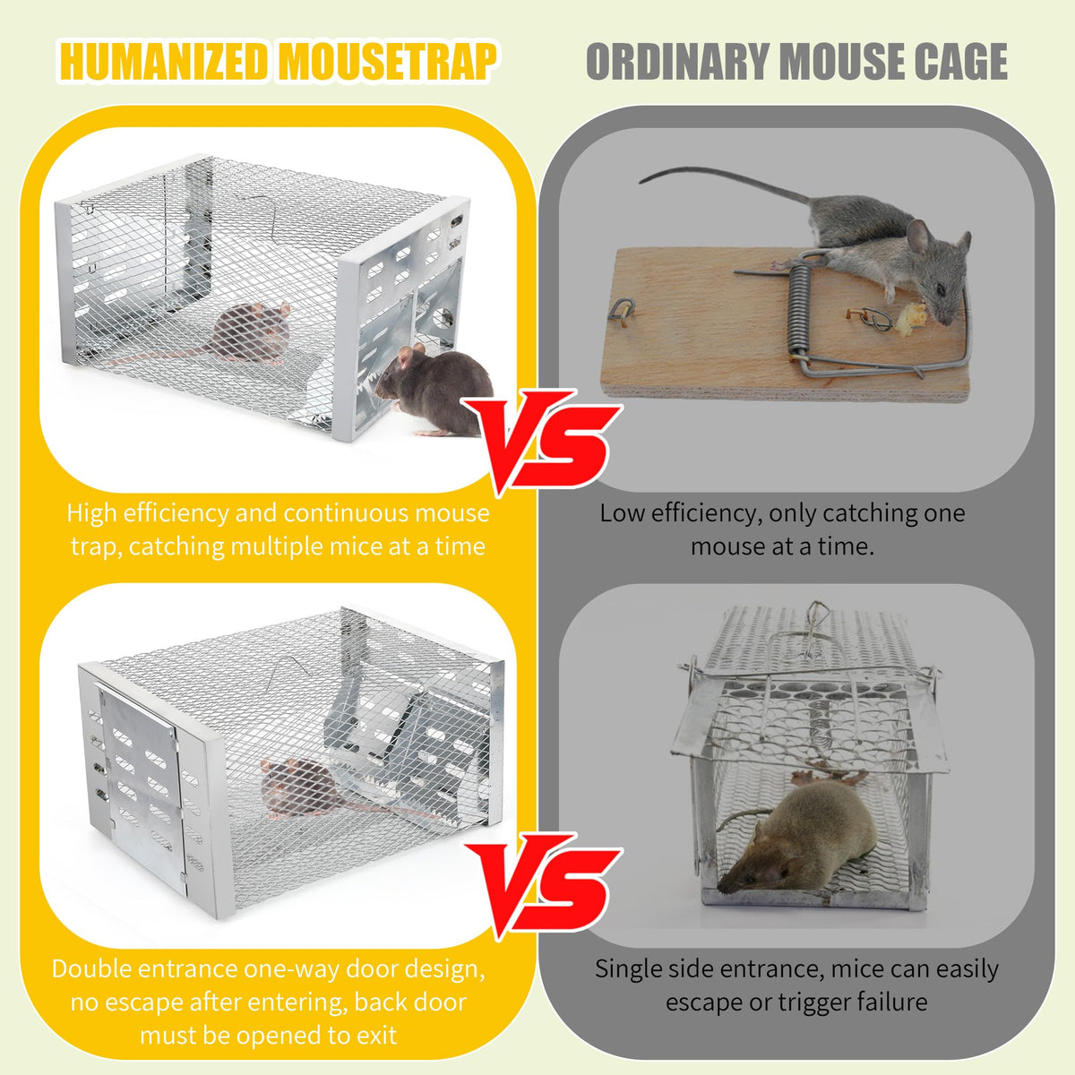 Cijoaui easy-release sliding door enables quick removal of captured pests.
