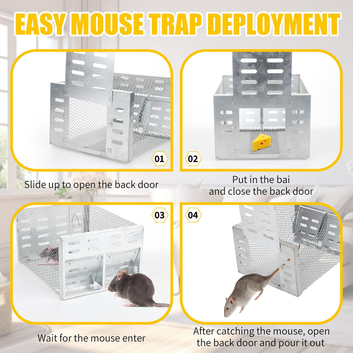 Cijoaui galvanized metal trap highlights durable, weather-ready build.