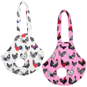 Cilkus chicken holder bag two-pack in white and pink for secure transport.