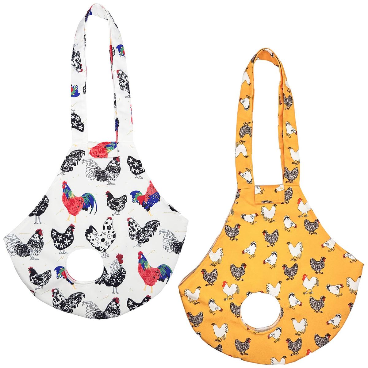 Cilkus chicken holder bag white-yellow two-pack for secure poultry transport.