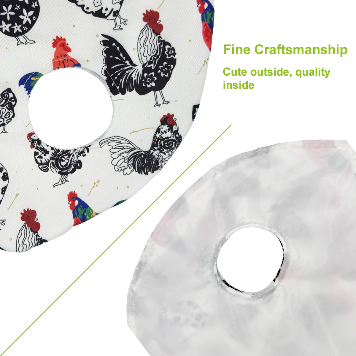 Cilkus holder measures 13.5 by 13.5 inches for most poultry.
