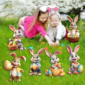 CiniQy 3D embossed bunny yard sign adds depth to outdoor decor