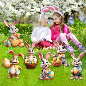 CiniQy Easter sign with ground stakes for secure placement