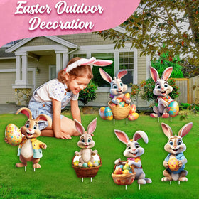 CiniQy weather-resistant bunny yard signs last through seasons