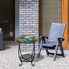 Cinnvoice 14-inch round table 17-inch height fits compact spaces.