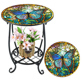 Cinnvoice Butterfly Mosaic Round Table top adds charm to outdoor and indoor spaces.