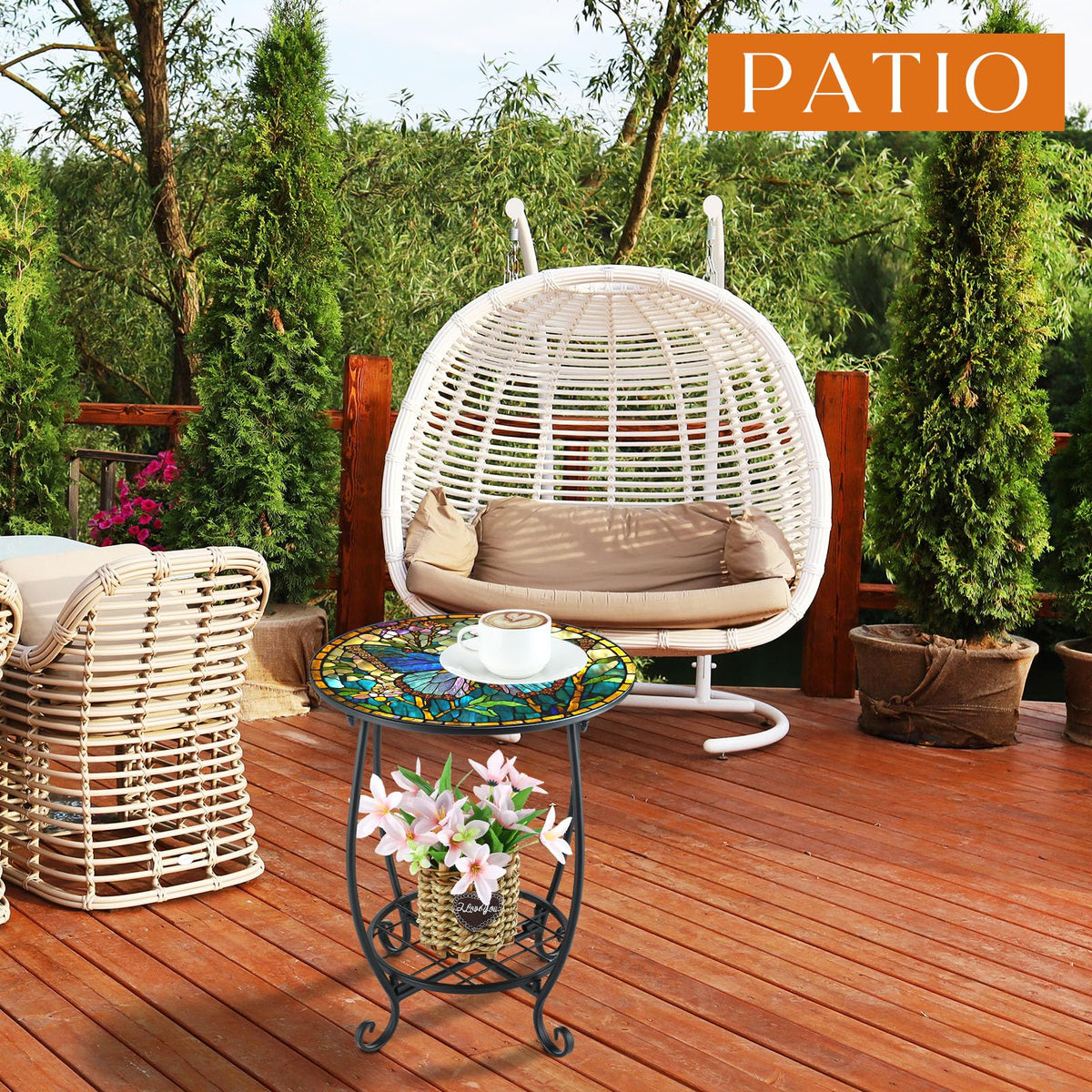 Cinnvoice Easy-assembly round side table ensures quick setup.