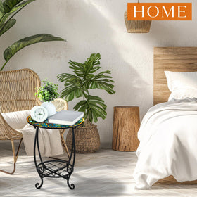 Cinnvoice Two-layer storage design round table keeps essentials handy.