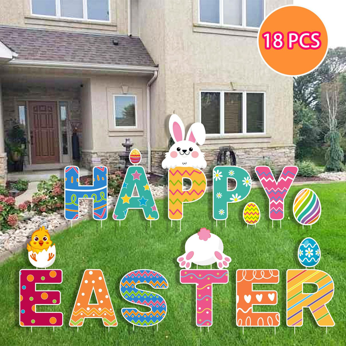 CiniQy bunny cutout yard decor adds playful charm to gardens.