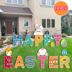 CiniQy bunny cutout yard decor adds playful charm to gardens.