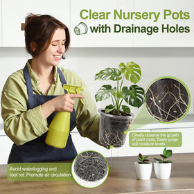 CINKSY clear 4-inch nursery pot ideal for seedling growth and gradual transplantation.