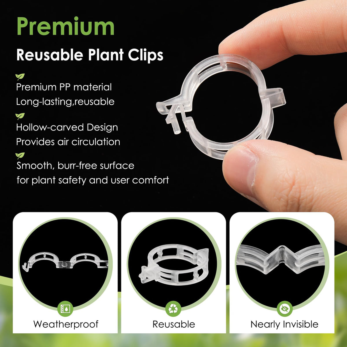 CINKSY reusable PP clips withstand weather for long-term outdoor use.