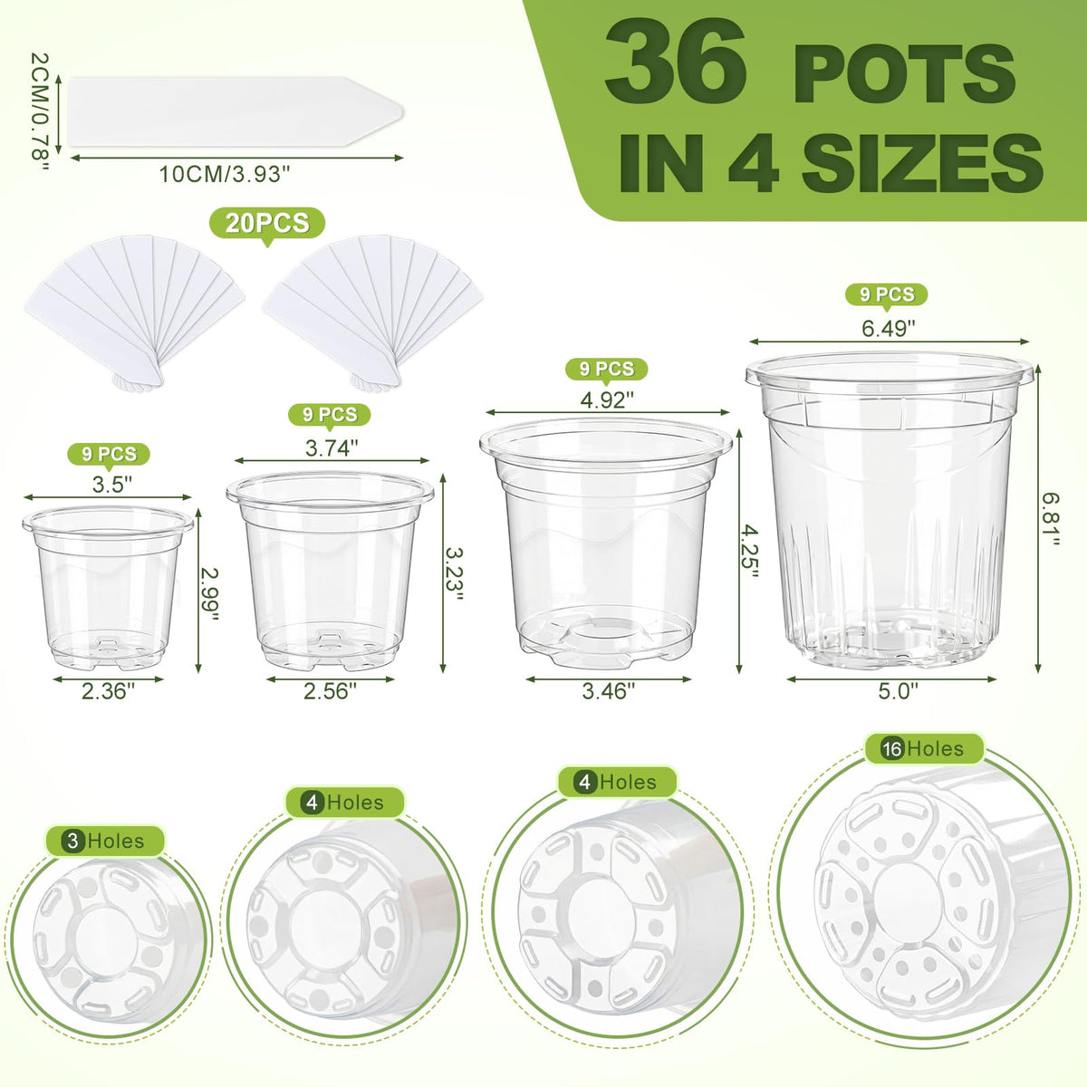 CINKSY set includes 20 plant labels for garden organization.