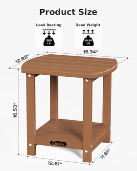 Ciokea Adirondack side table in assembly-ready state with screws.